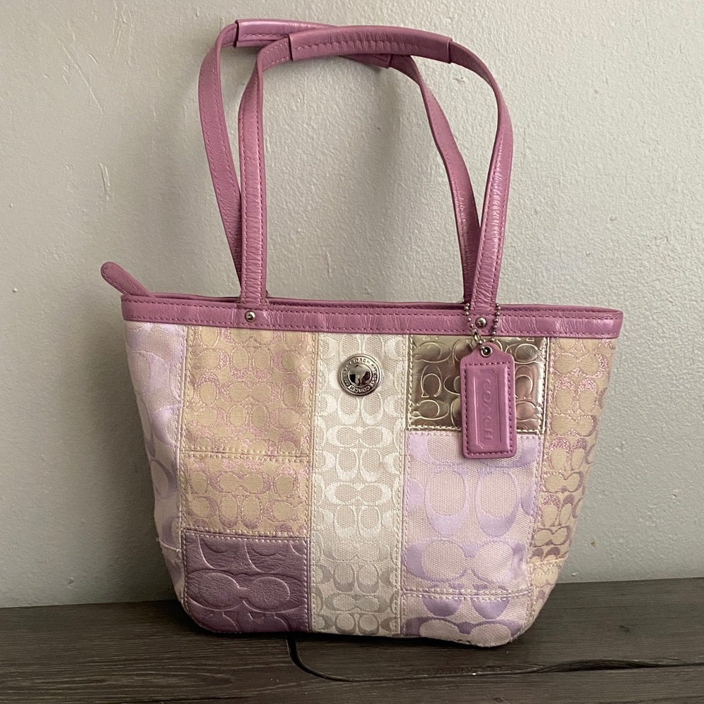 Coach Patchwork Tote Bag - Pink and Cream